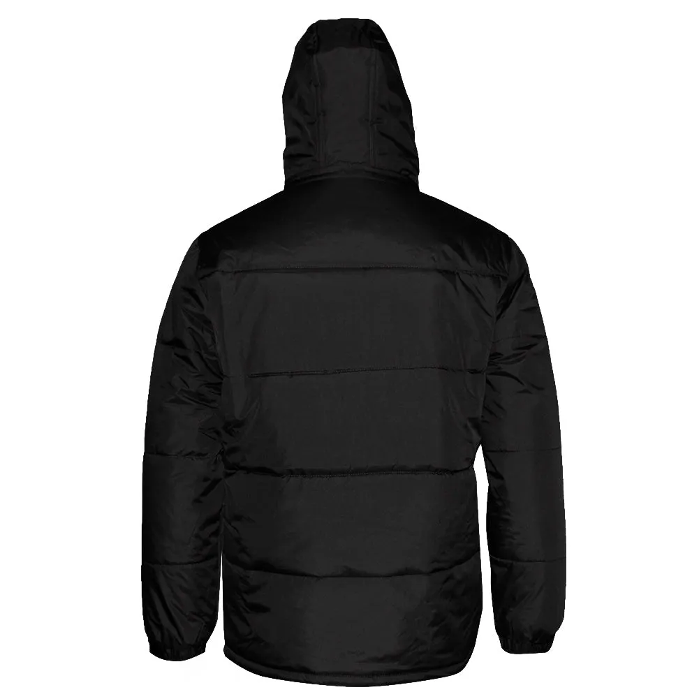 Mens Zipper Puffer Jacket Removable Hoodie Side Pockets Regular Fit