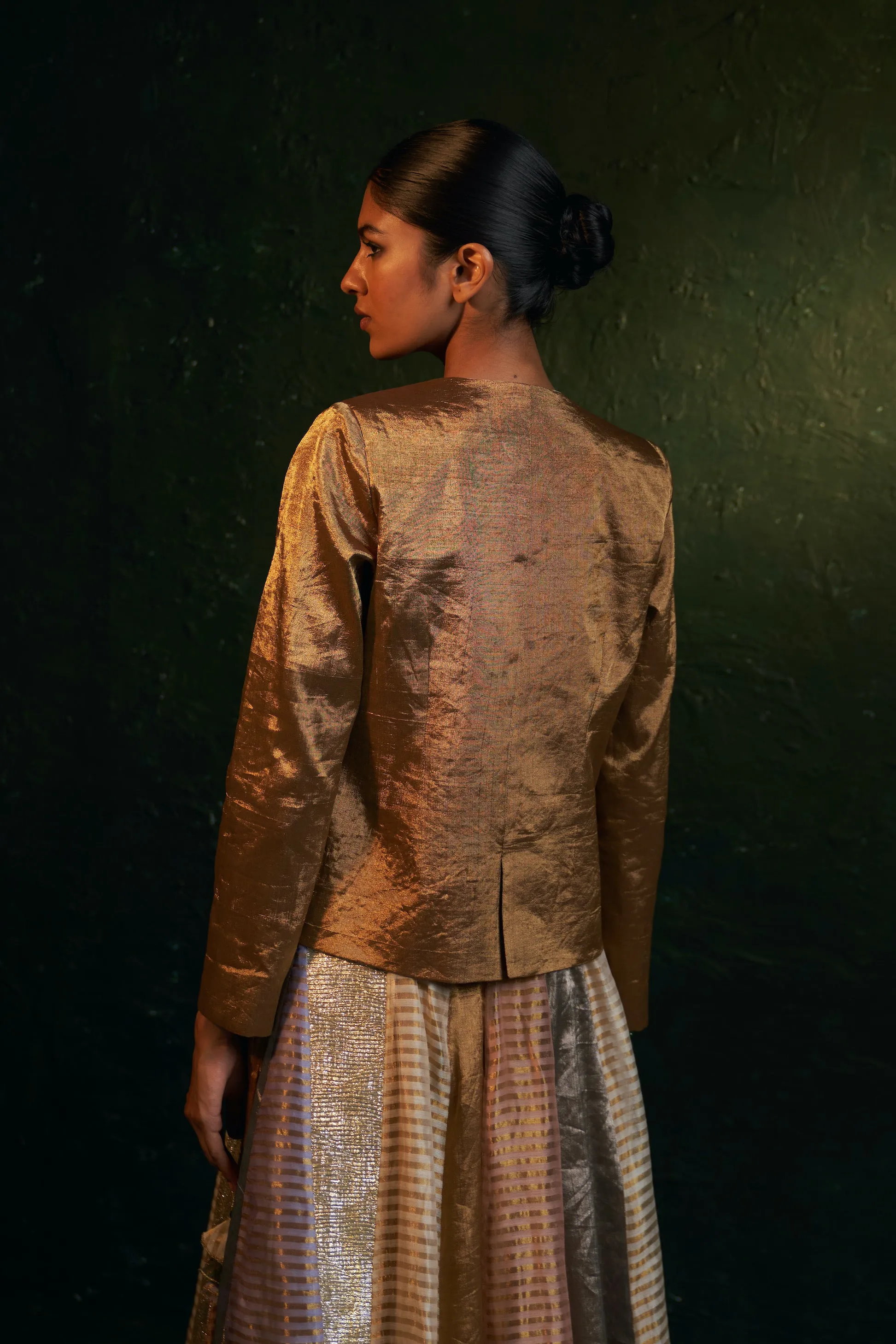 Midas Tissue Lehenga with Jacket - Set of 3