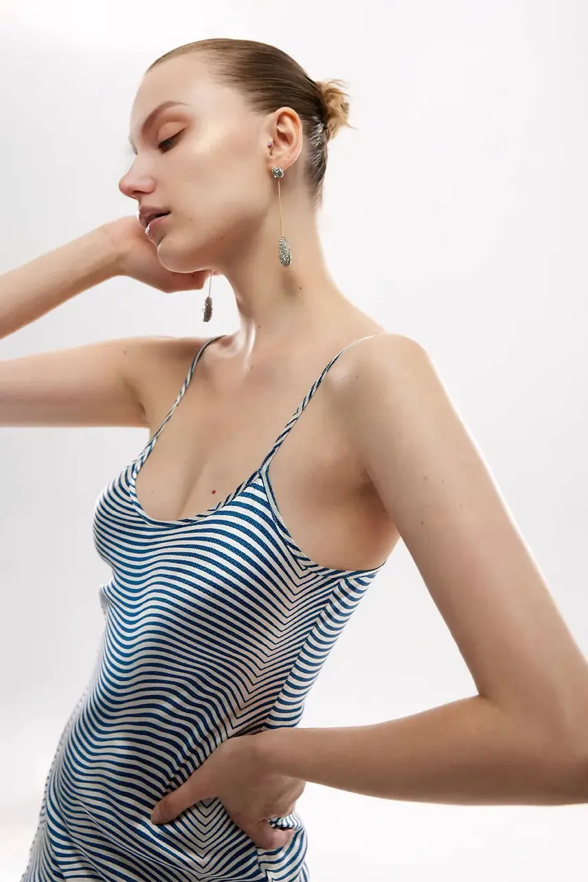 Mulberry Silk Asymmetric V-neck Dress