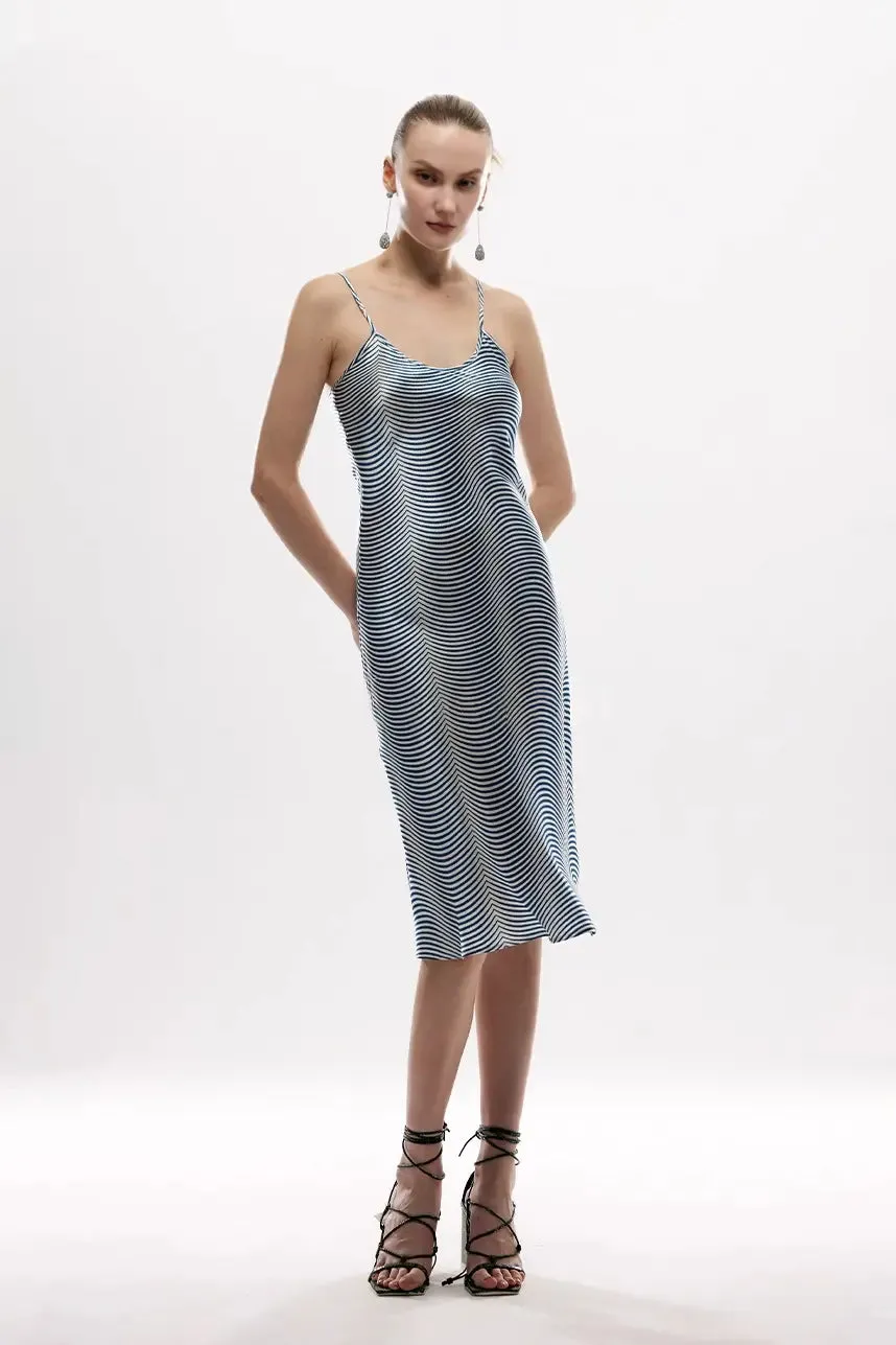 Mulberry Silk Asymmetric V-neck Dress