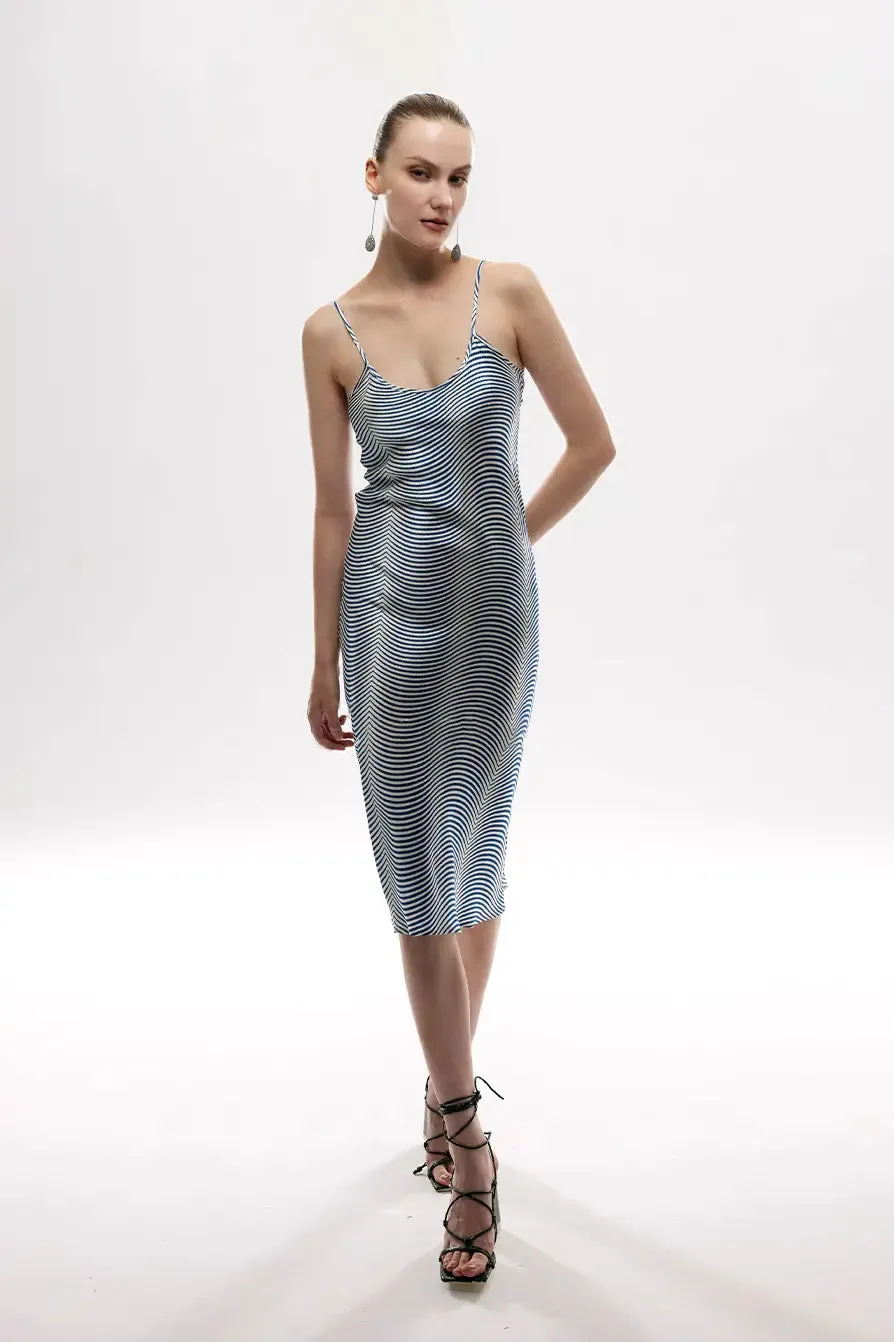 Mulberry Silk Asymmetric V-neck Dress