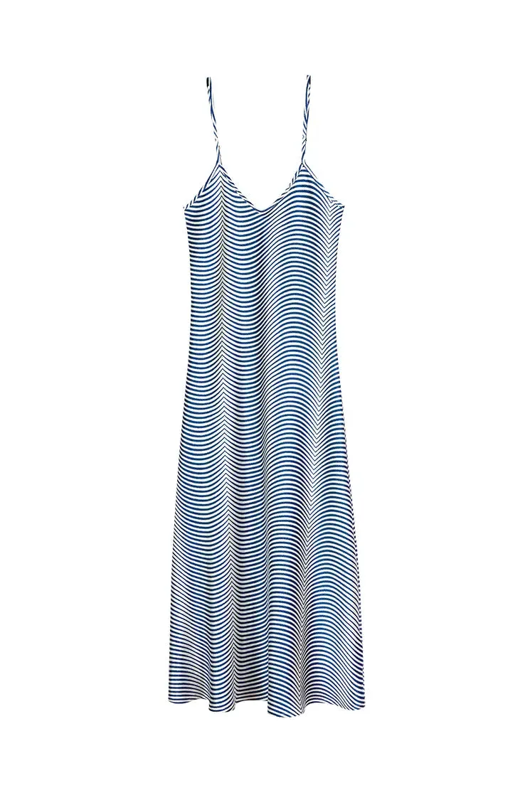 Mulberry Silk Asymmetric V-neck Dress