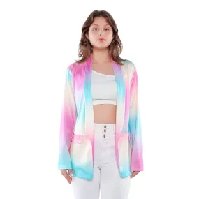 Multicolor Glaze Print Semi Casual Blazer