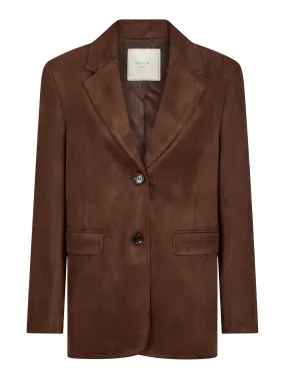 Namy Faux Suede Blazer - Brown