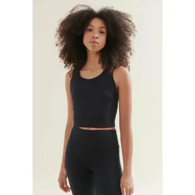 New 3/4 Crop Top - Caviar Black