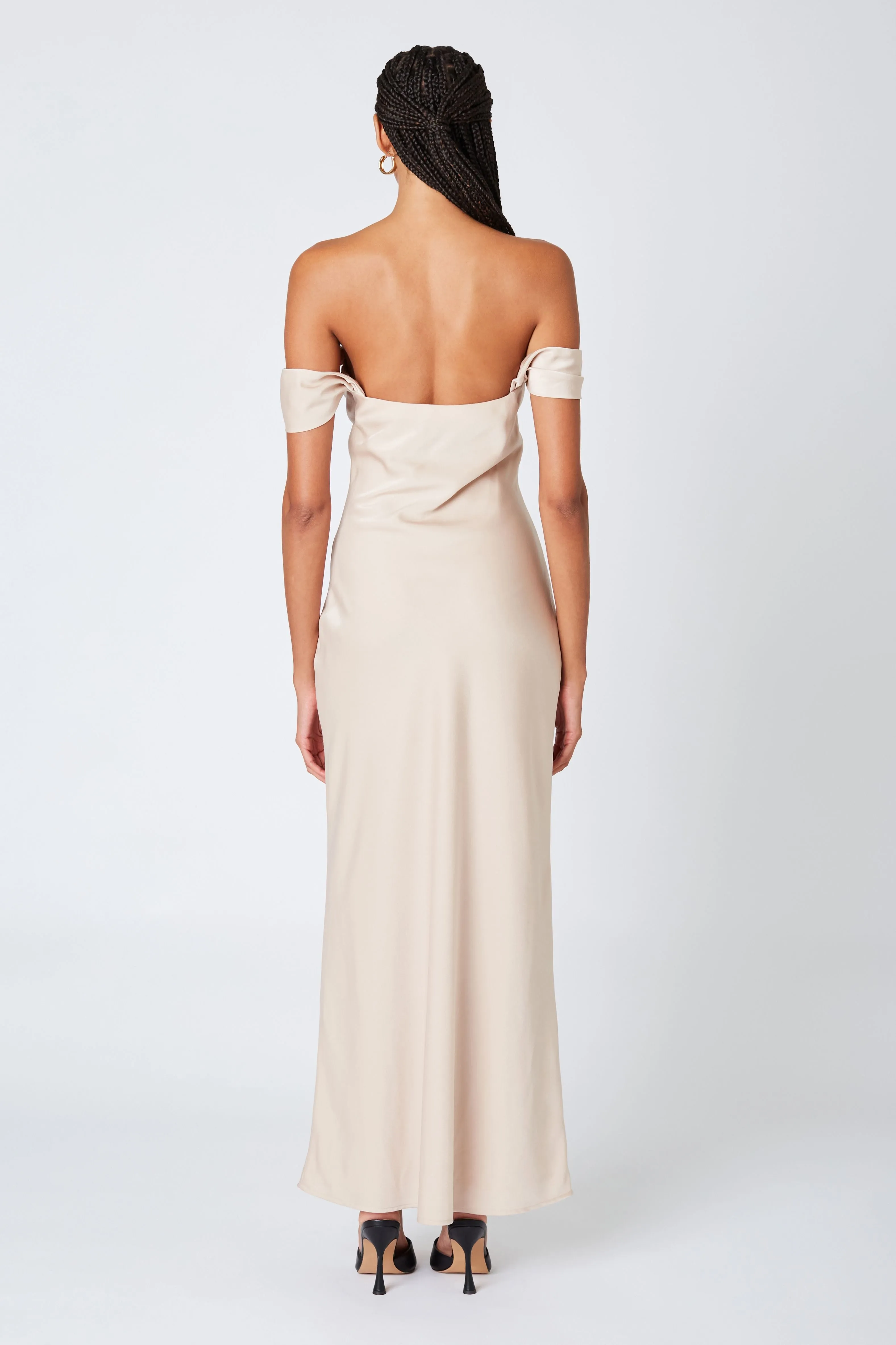 Off Shoulder Slip Maxi Dress
