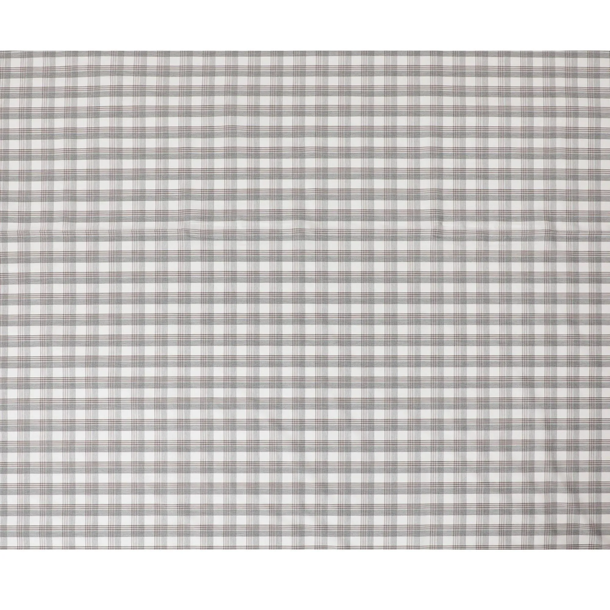 Off white Premium 100% cotton shirting fabric with grey and brown print in checks design-D16851
