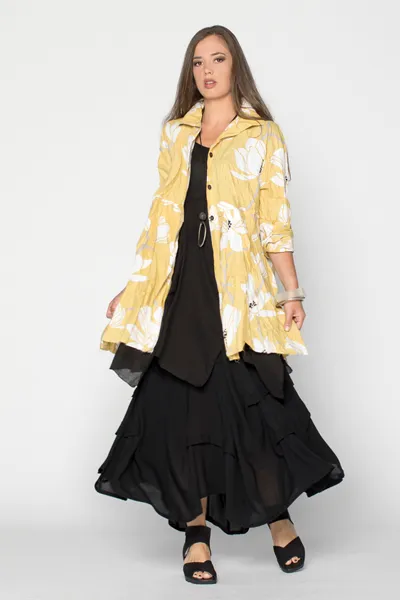 Ole Top in Black Rafina Crinkle