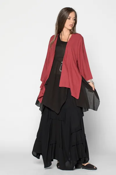 Ole Top in Black Rafina Crinkle