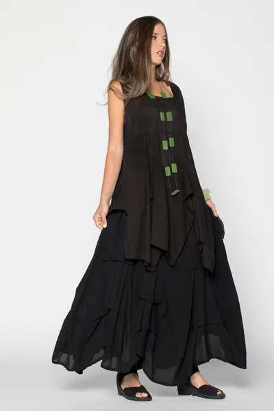 Ole Top in Black Rafina Crinkle