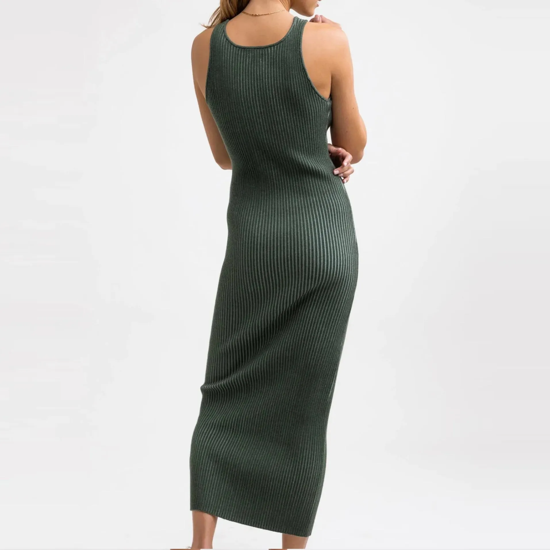 Olina Knit Midi Dress (Marine Green)