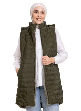 Olive L-Cut Double Face Jacket