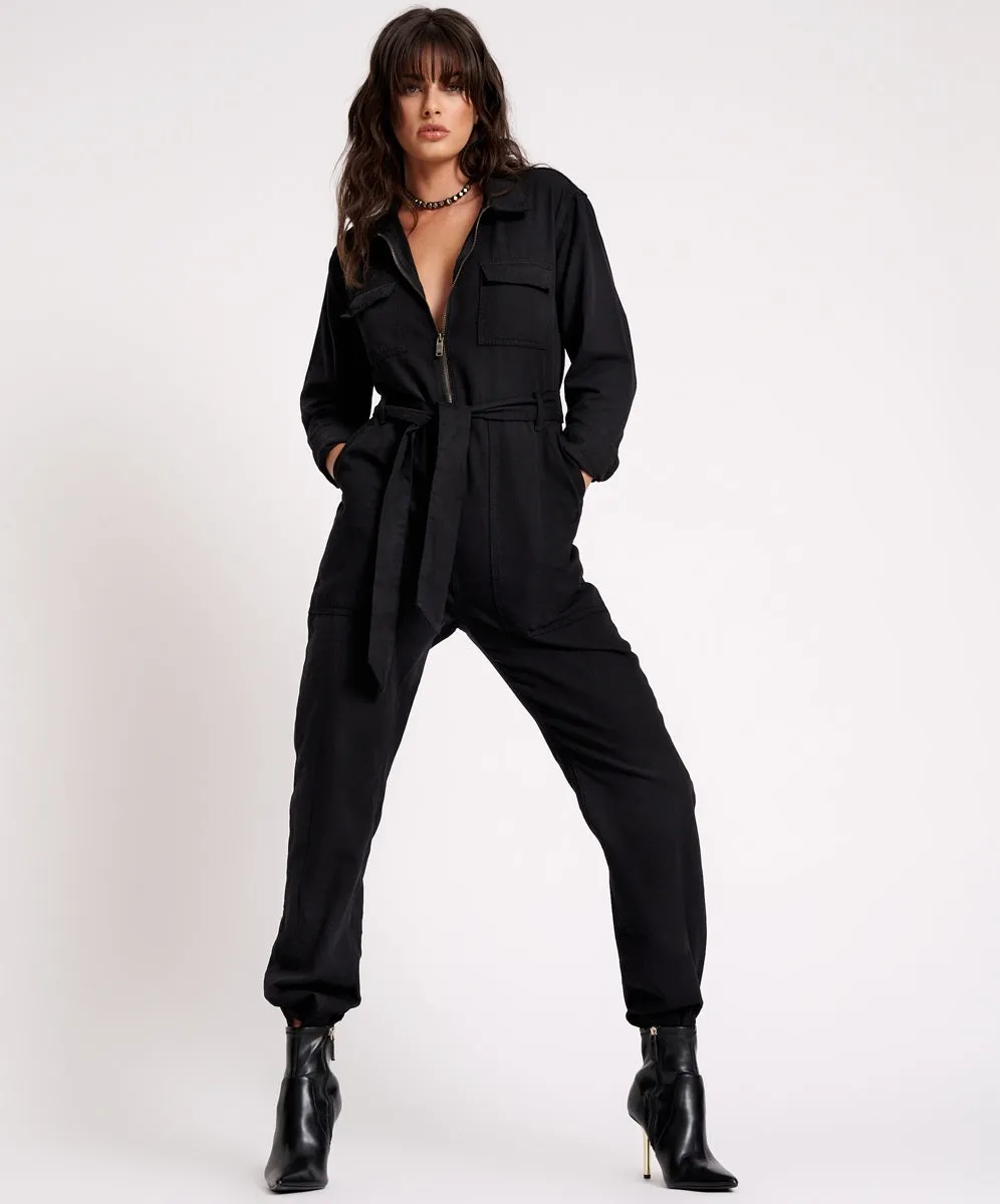 ONE TEASPOON Womens Black Claudia Overall