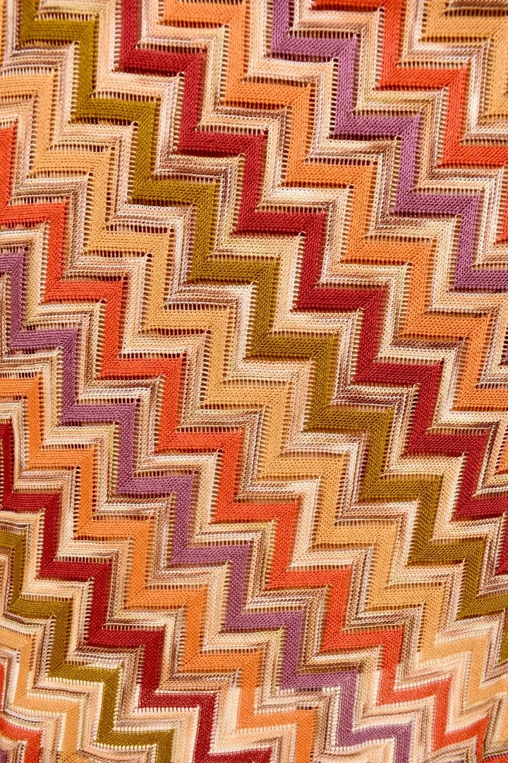 Orange Chevon Knit Dress By Missoni, M
