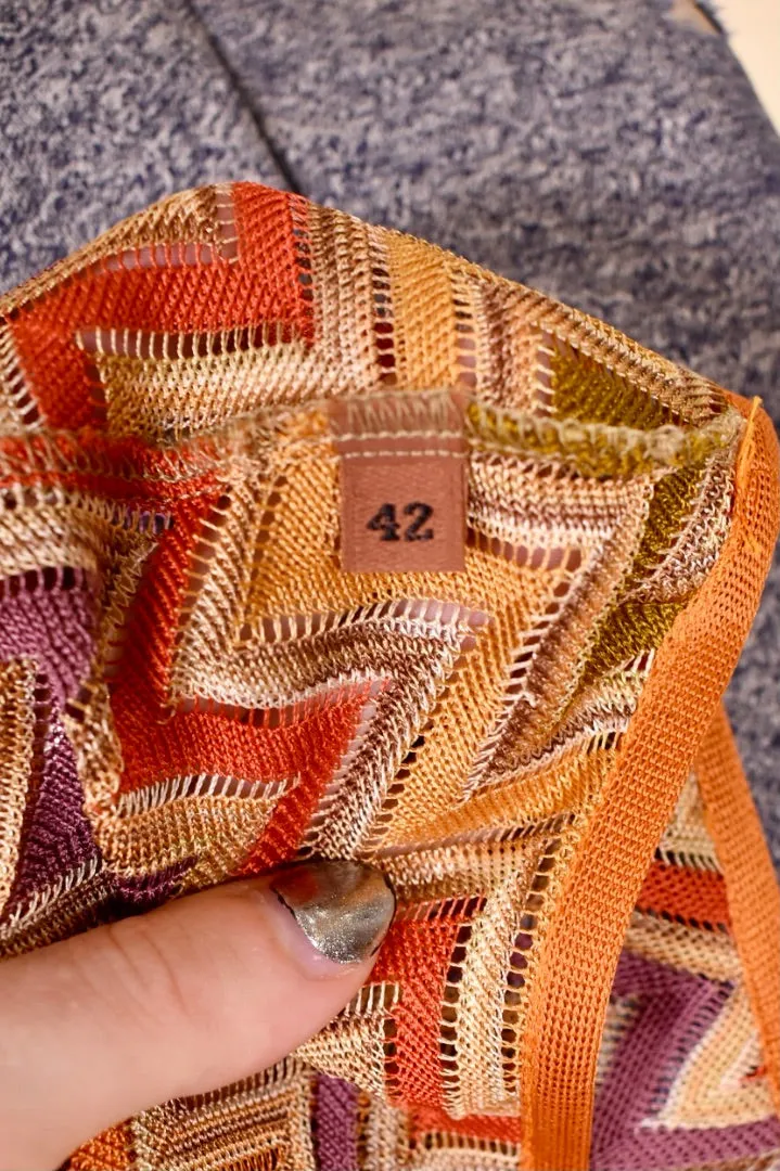 Orange Chevon Knit Dress By Missoni, M