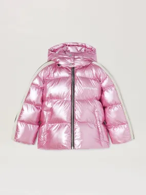 PALM ANGELS Puffer Jacket - Shiny Track Hoodie Kids Apparel