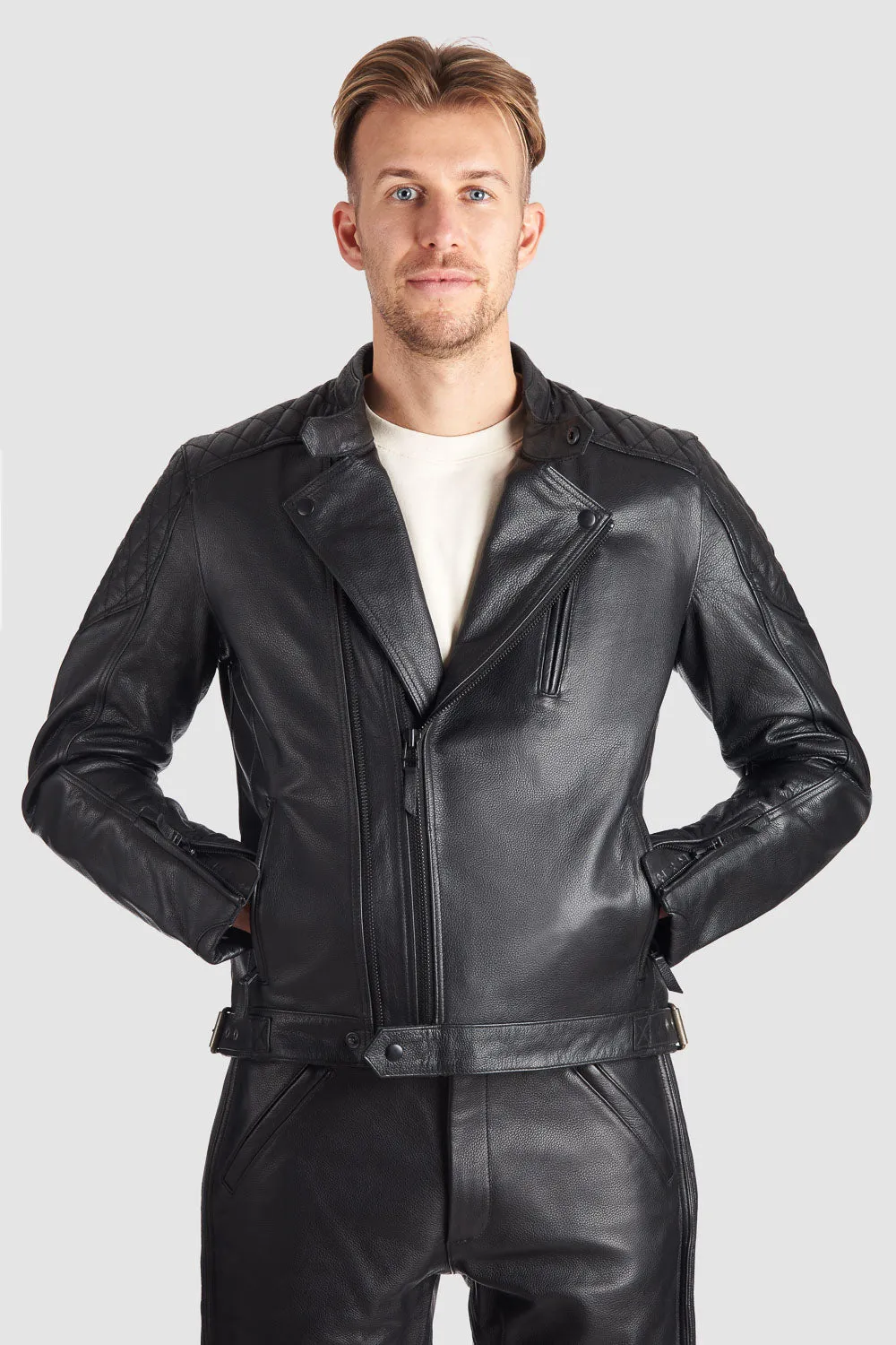 Pando Moto Twin Leather Jacket - Black