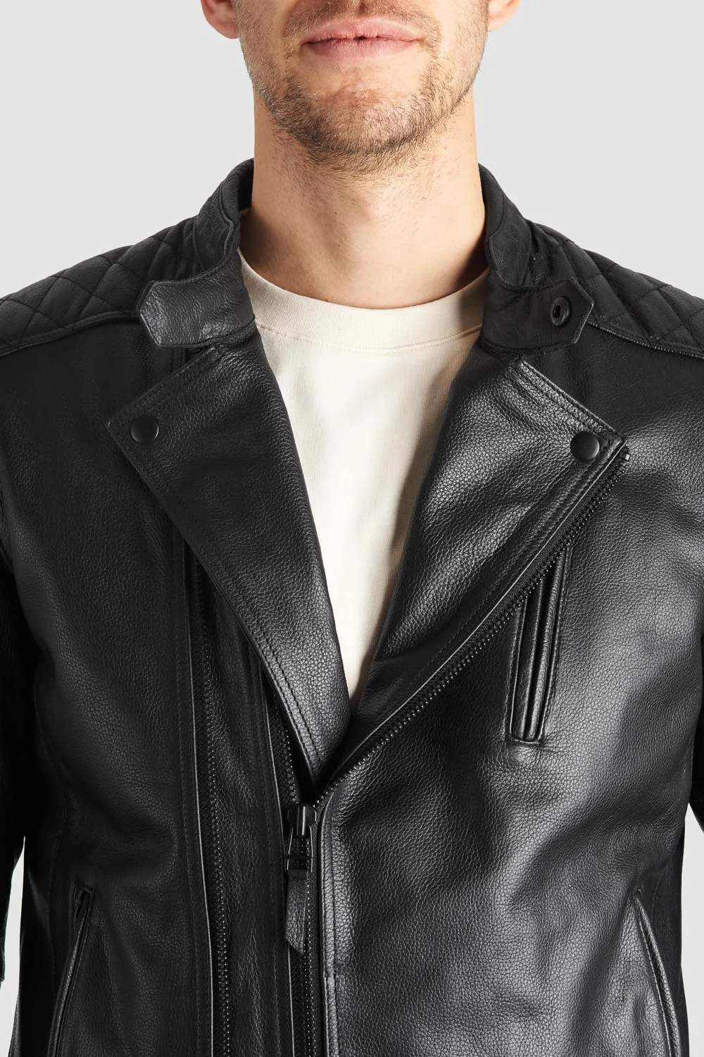 Pando Moto Twin Leather Jacket - Black