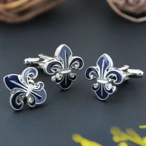 Peluche Beautifully Crafted Orchid Cufflink and lapel Pin Set