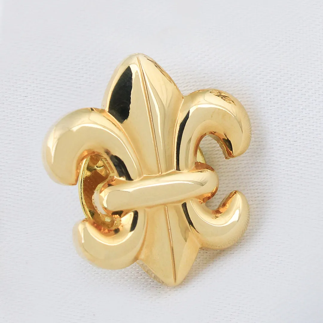 Peluche Golden Orchid Cufflink and Lapel Pin Set