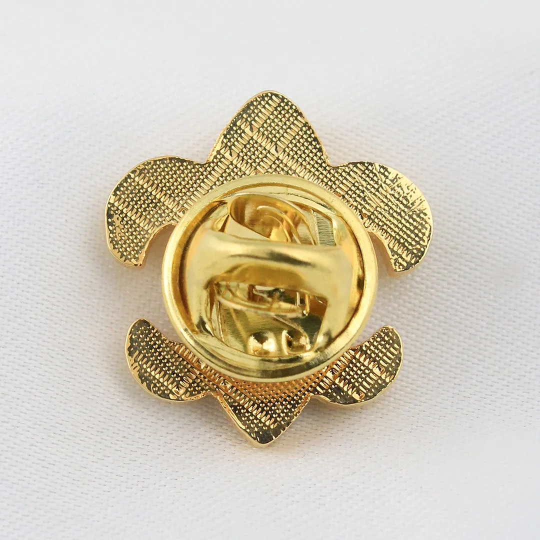 Peluche Golden Orchid Cufflink and Lapel Pin Set