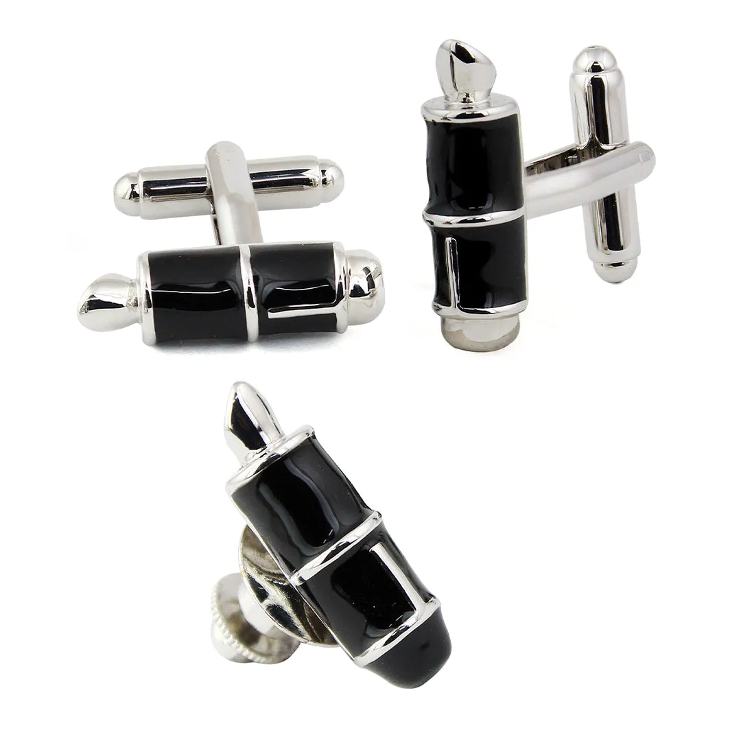 Peluche The Writer's Friend Set Cufflink and lapel Pin Set