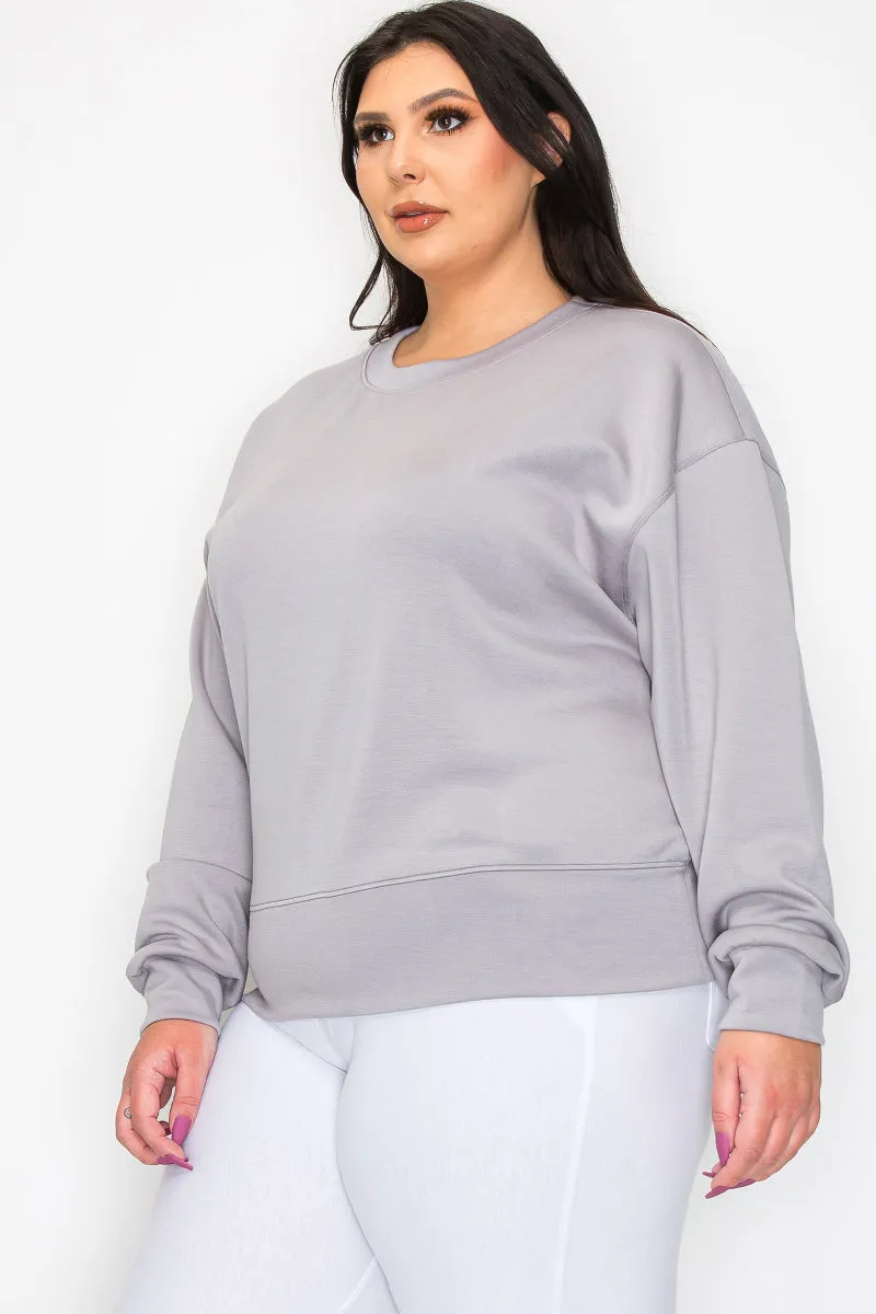 Plus Size Women’s Soft Scuba Pullover Sweater