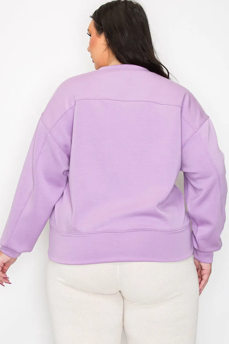 Plus Size Women’s Soft Scuba Pullover Sweater