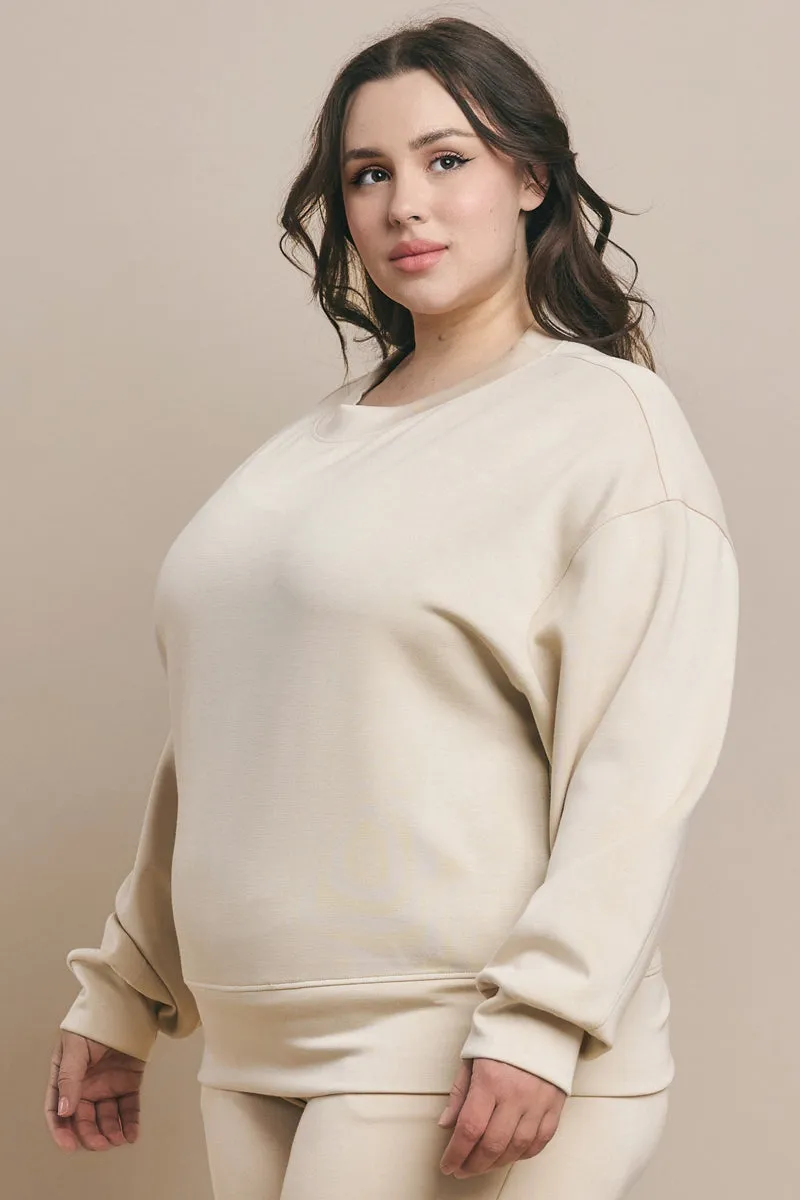 Plus Size Women’s Soft Scuba Pullover Sweater
