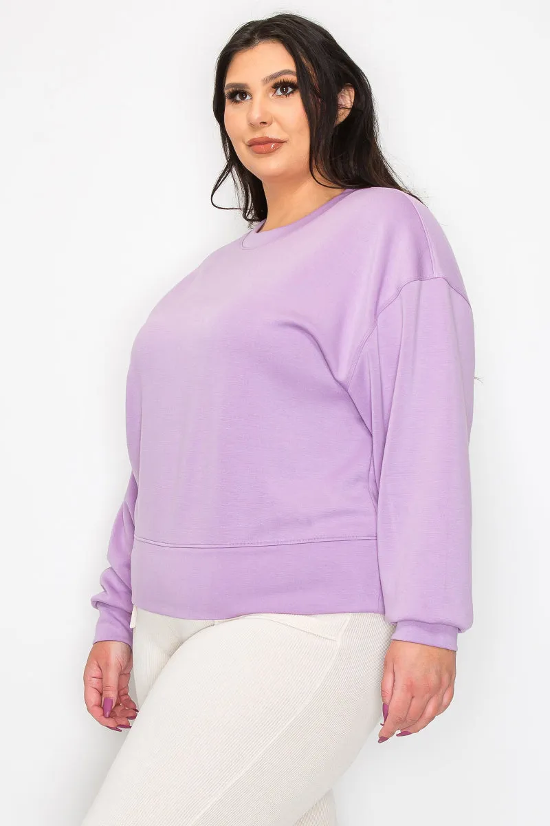 Plus Size Women’s Soft Scuba Pullover Sweater