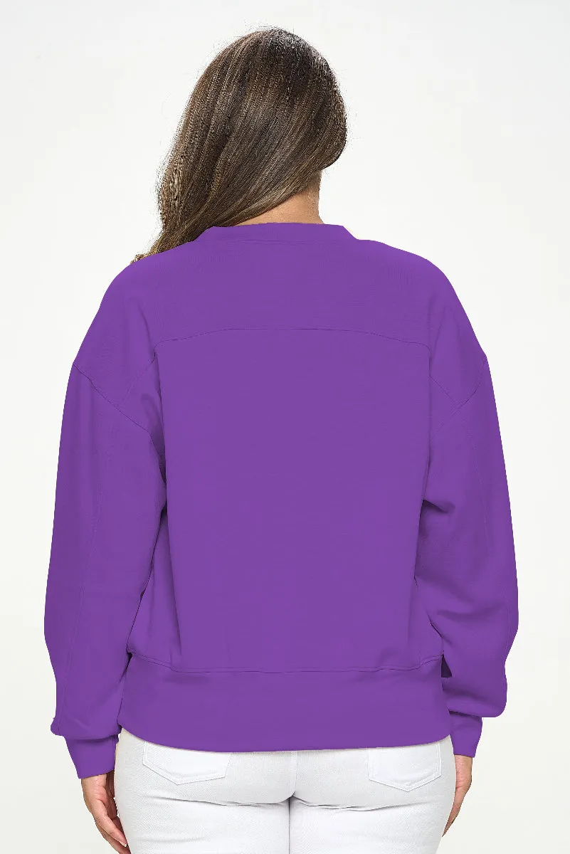 Plus Size Women’s Soft Scuba Pullover Sweater