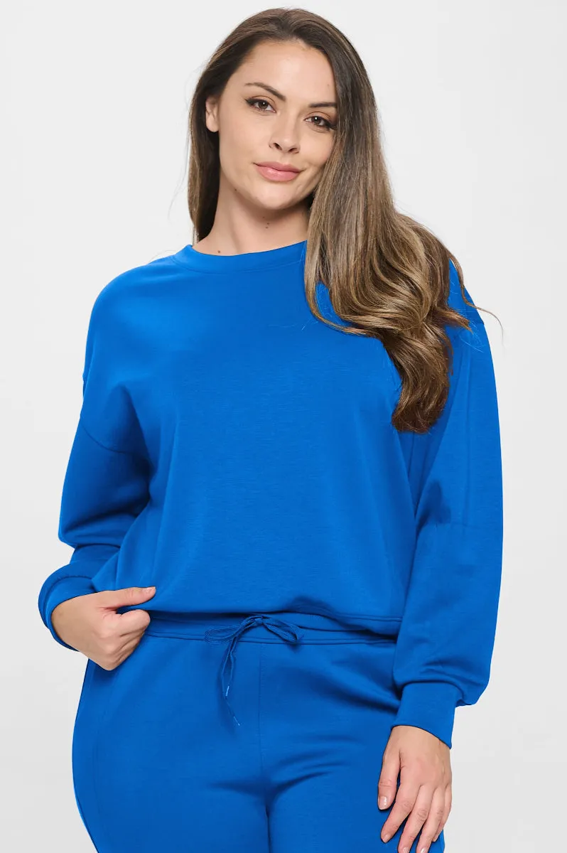 Plus Size Women’s Soft Scuba Pullover Sweater