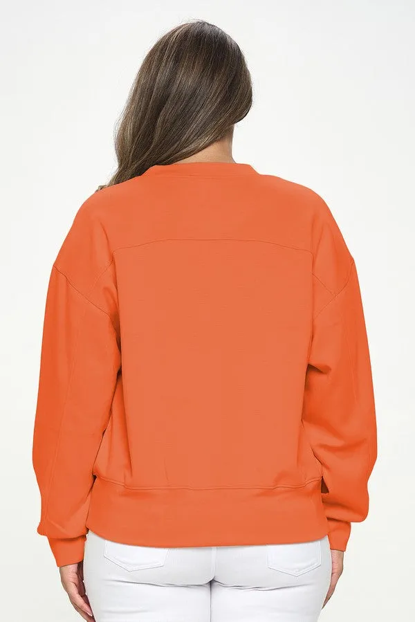 Plus Size Women’s Soft Scuba Pullover Sweater