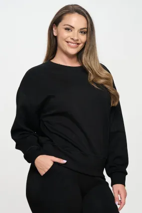 Plus Size Women’s Soft Scuba Pullover Sweater