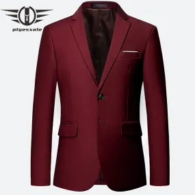 Plyesxale Blau Rot Grün Weiß Grau Gelb Lila Blazer Herren Slim Fit Herren Blazer Freizeitjacke 5-6XL Herren Blazer Q65