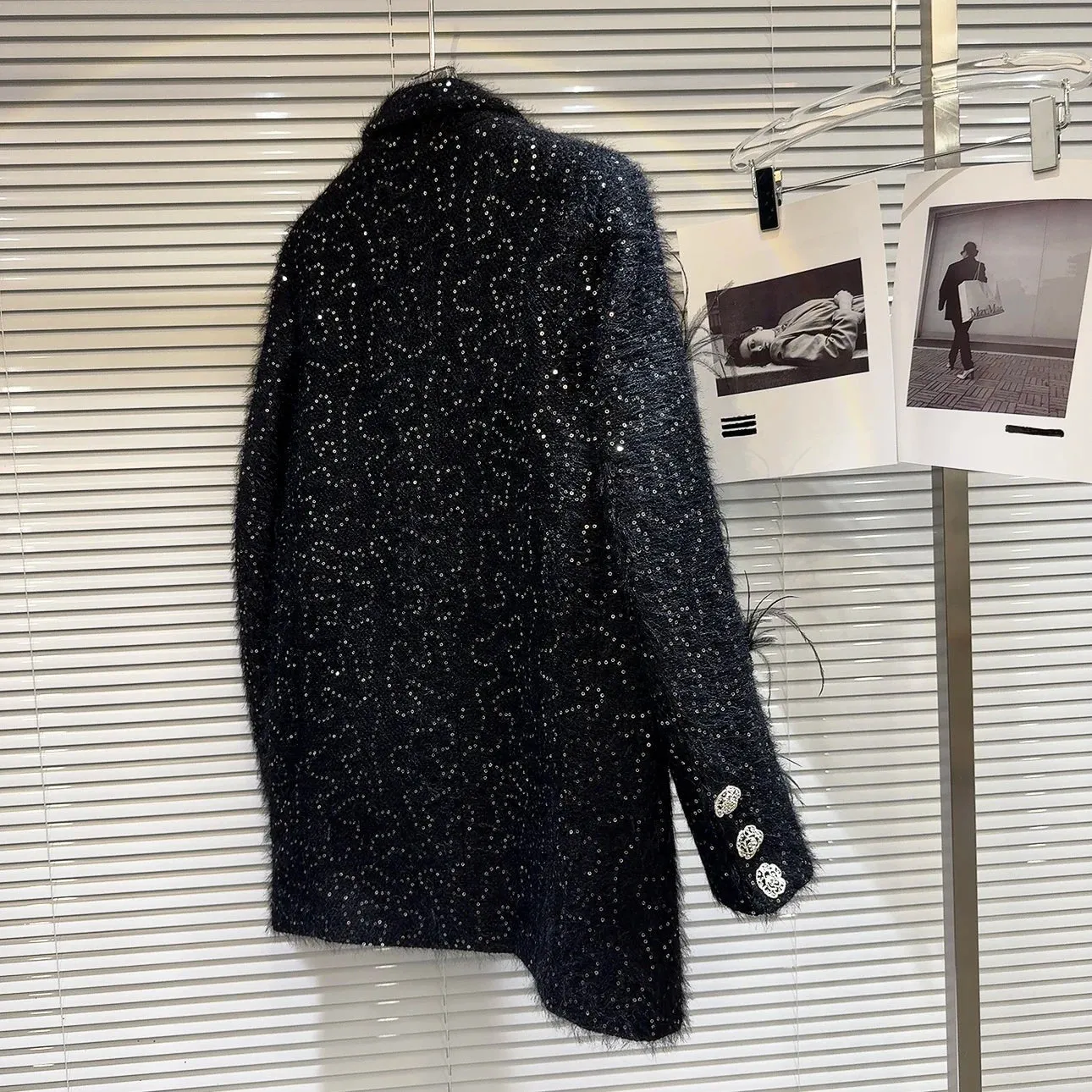 Pre Order:  Downy Sequined Woolen Blazer