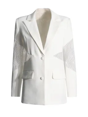 Pre Order:  Solid Lace Stitching Blazer