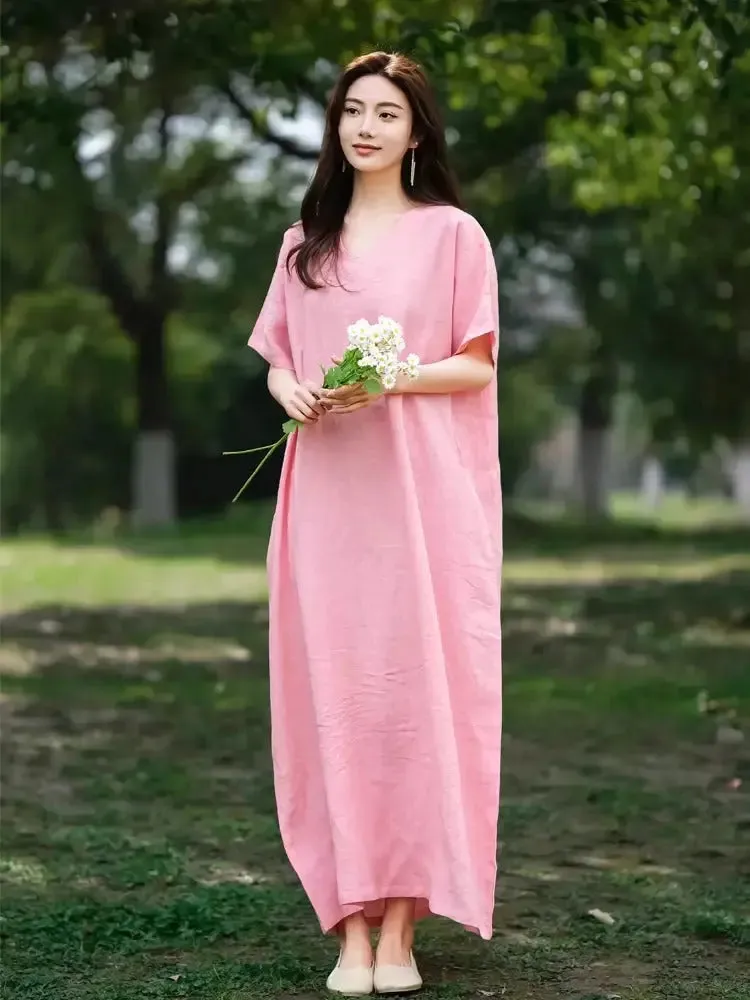 Prom dresses - Loose Fit A-Line Summer Pink Robe