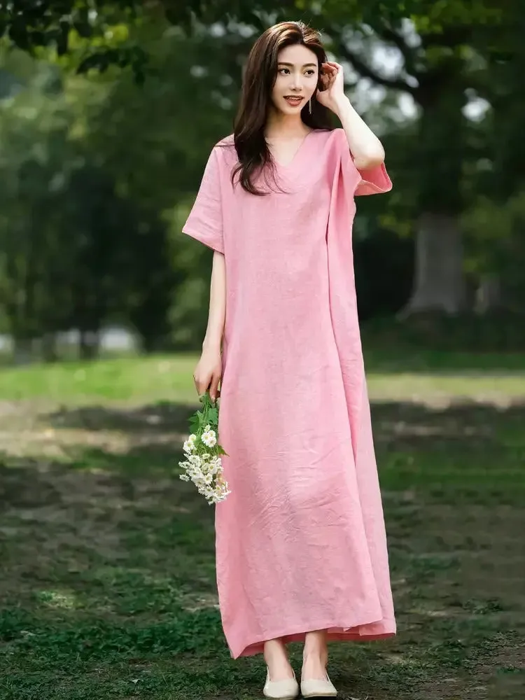 Prom dresses - Loose Fit A-Line Summer Pink Robe