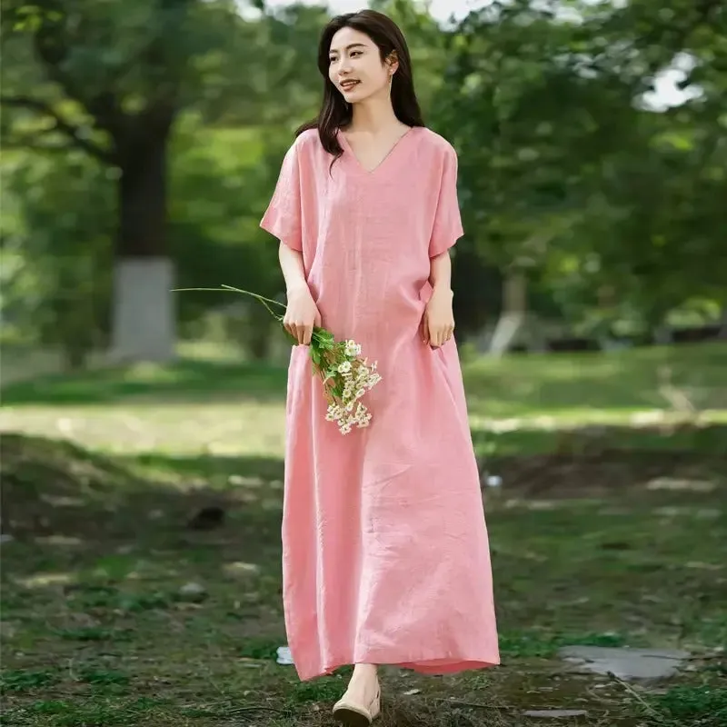 Prom dresses - Loose Fit A-Line Summer Pink Robe