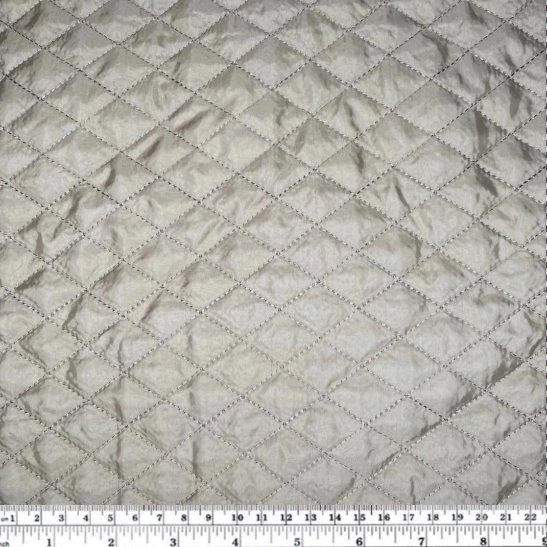Quilted Nylon - Diamonds - Beige