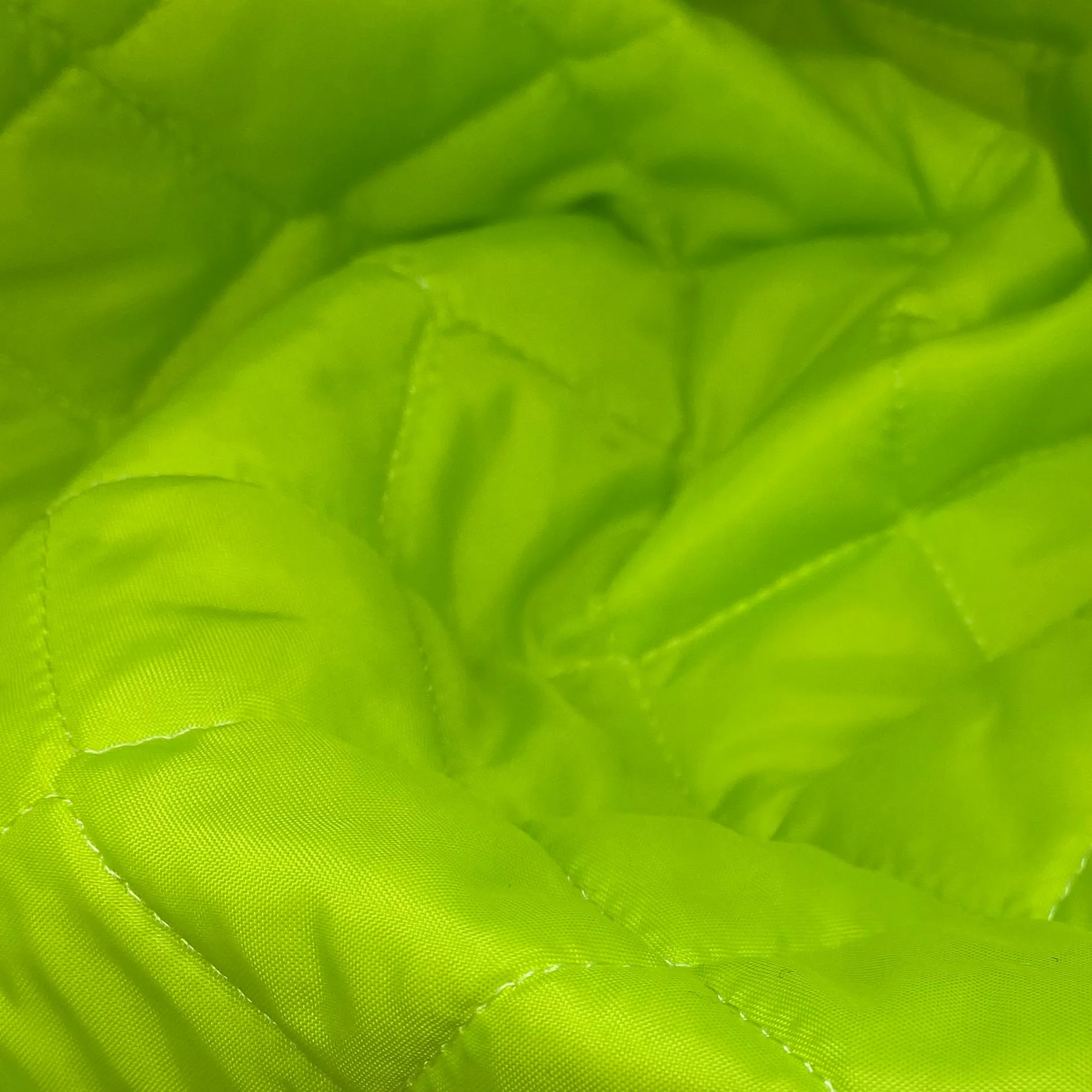 Quilted Nylon - Square - Neon Yellow