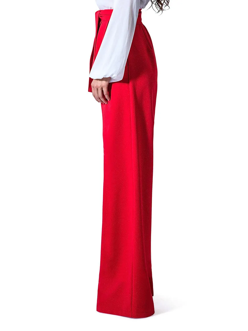 "Paris" Belted High Waist Wide Leg Pants
