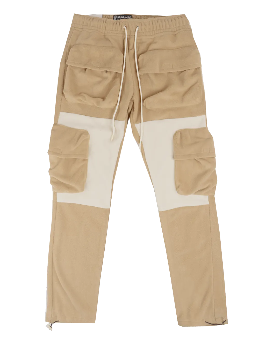 REBEL MINDS FLEECE CARGO PANTS CARAMEL - 122-421