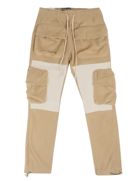REBEL MINDS FLEECE CARGO PANTS CARAMEL - 122-421
