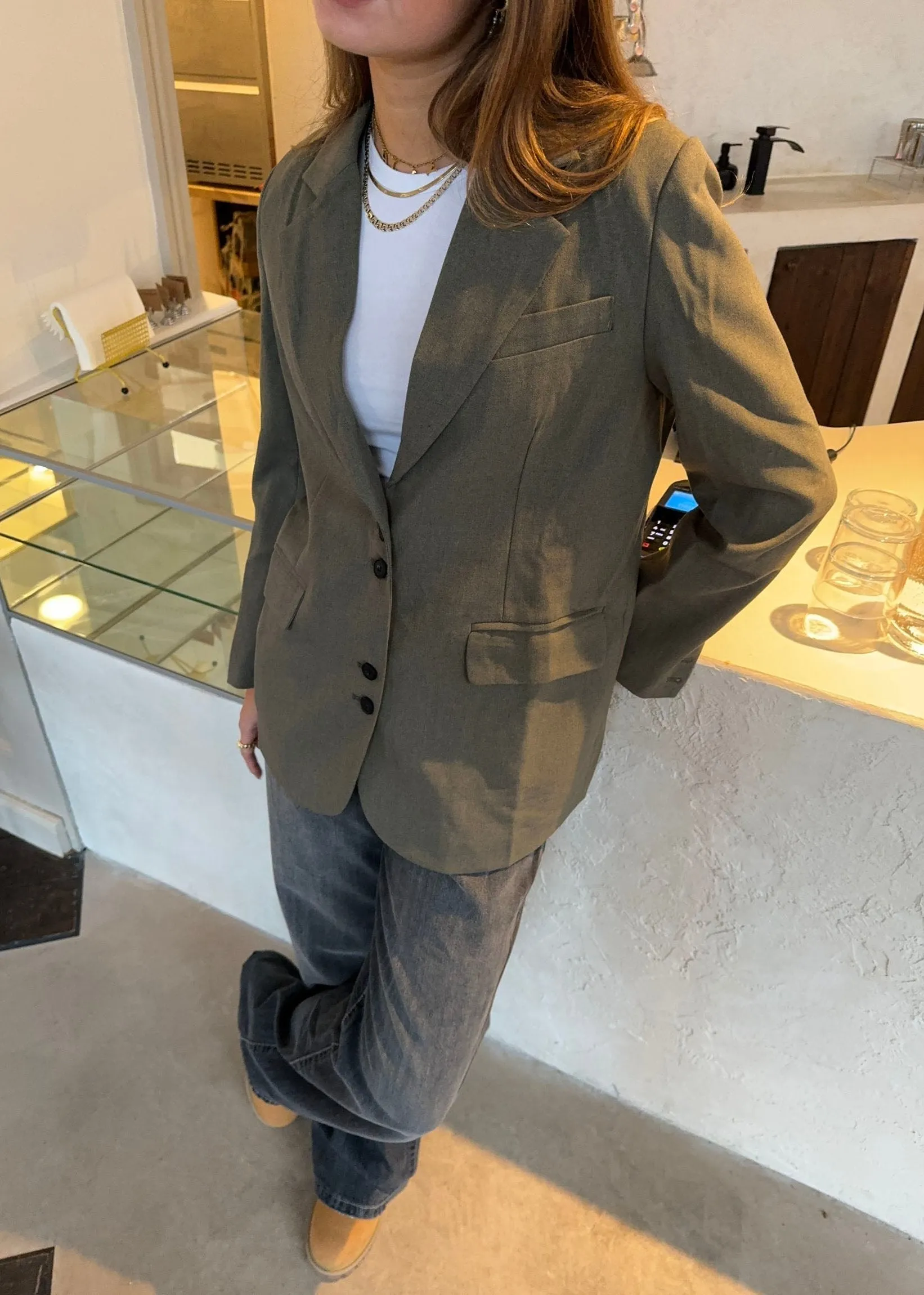 Rosalie blazer - Green/grey