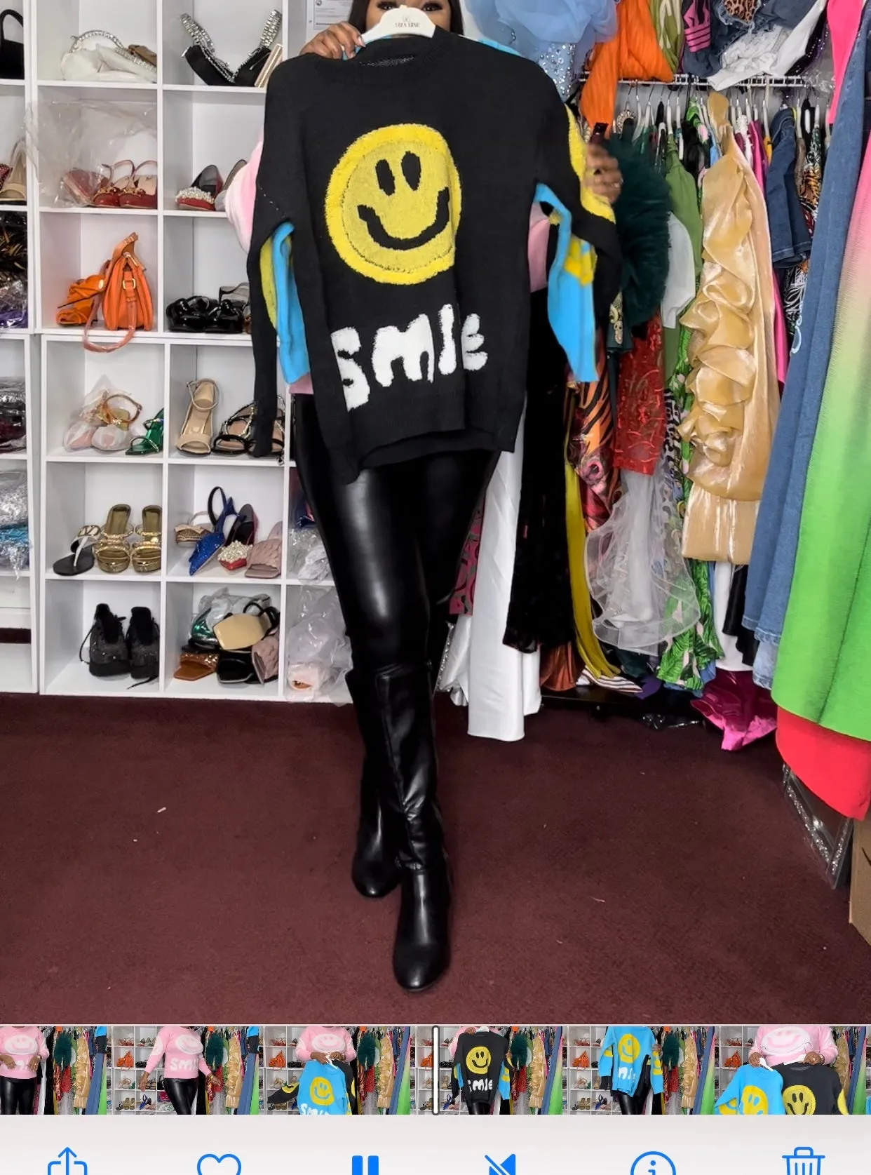 Round Neck Smile Sweater