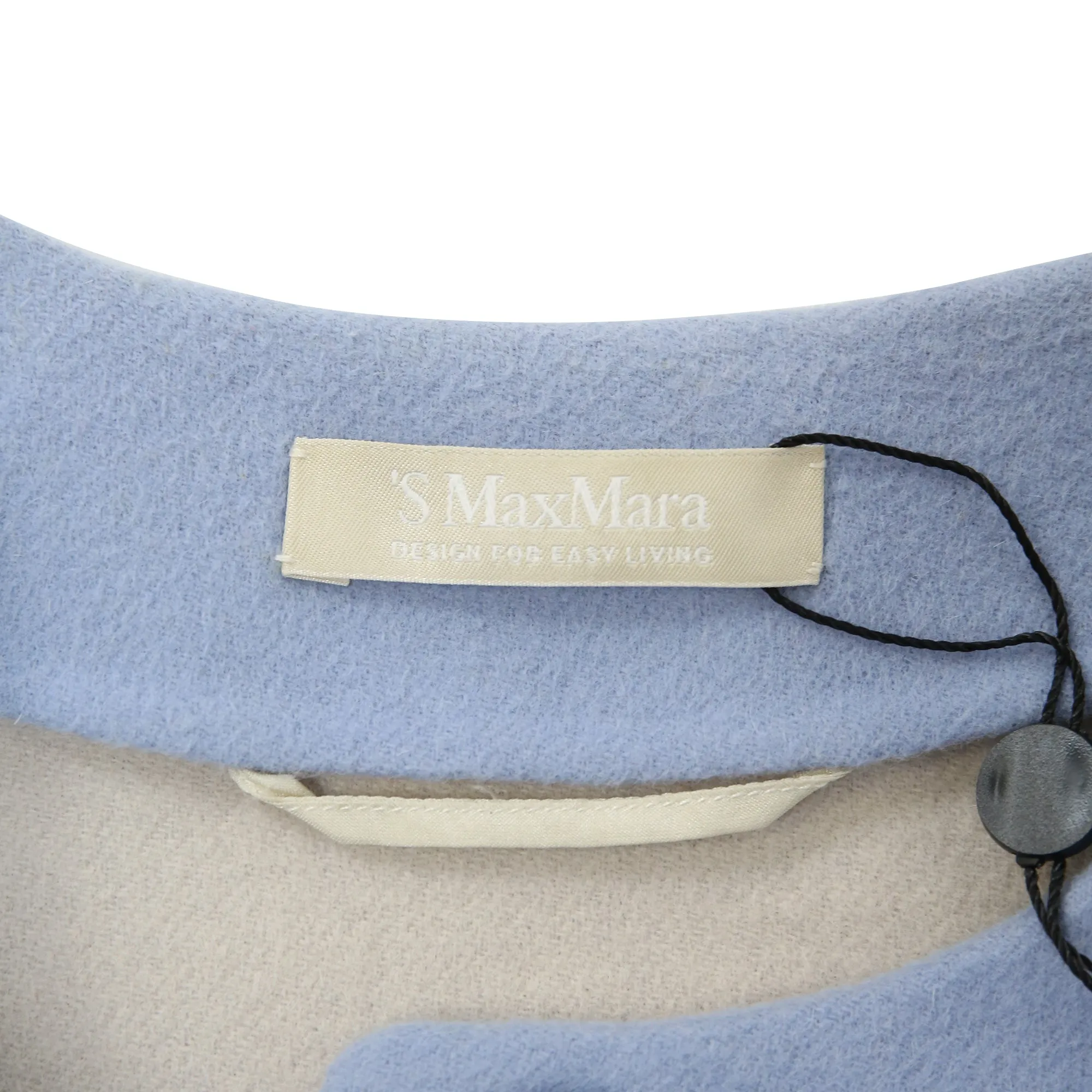 'S Max Mara Unito Angora Coat in Light Blue Virgin Wool