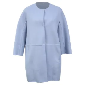 'S Max Mara Unito Angora Coat in Light Blue Virgin Wool