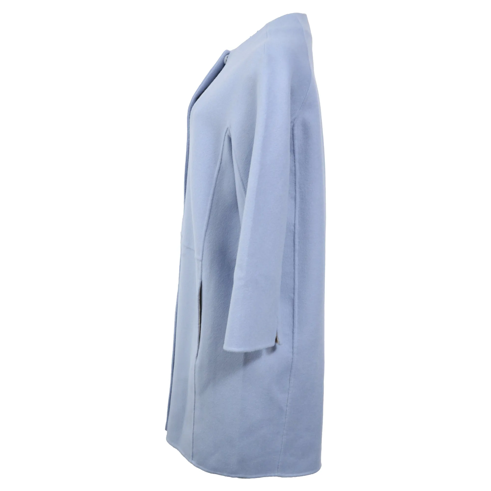 'S Max Mara Unito Angora Coat in Light Blue Virgin Wool